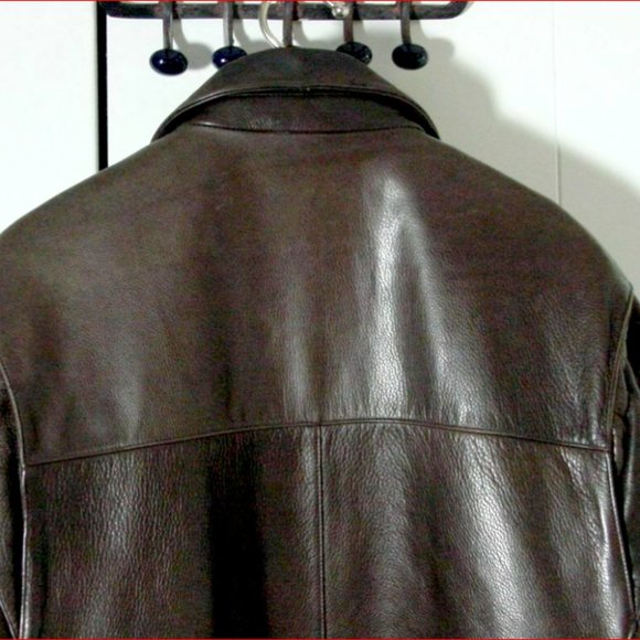 Vtg Wilson's Studio Andrew Marc Brown Leather Moto Bomber Jacket  Sz XL - Picture 7 of 7